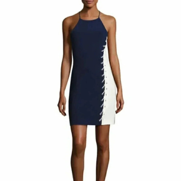 Parker Florence Sleeveless LaceUp Colorblock Dress - Picture 1 of 6